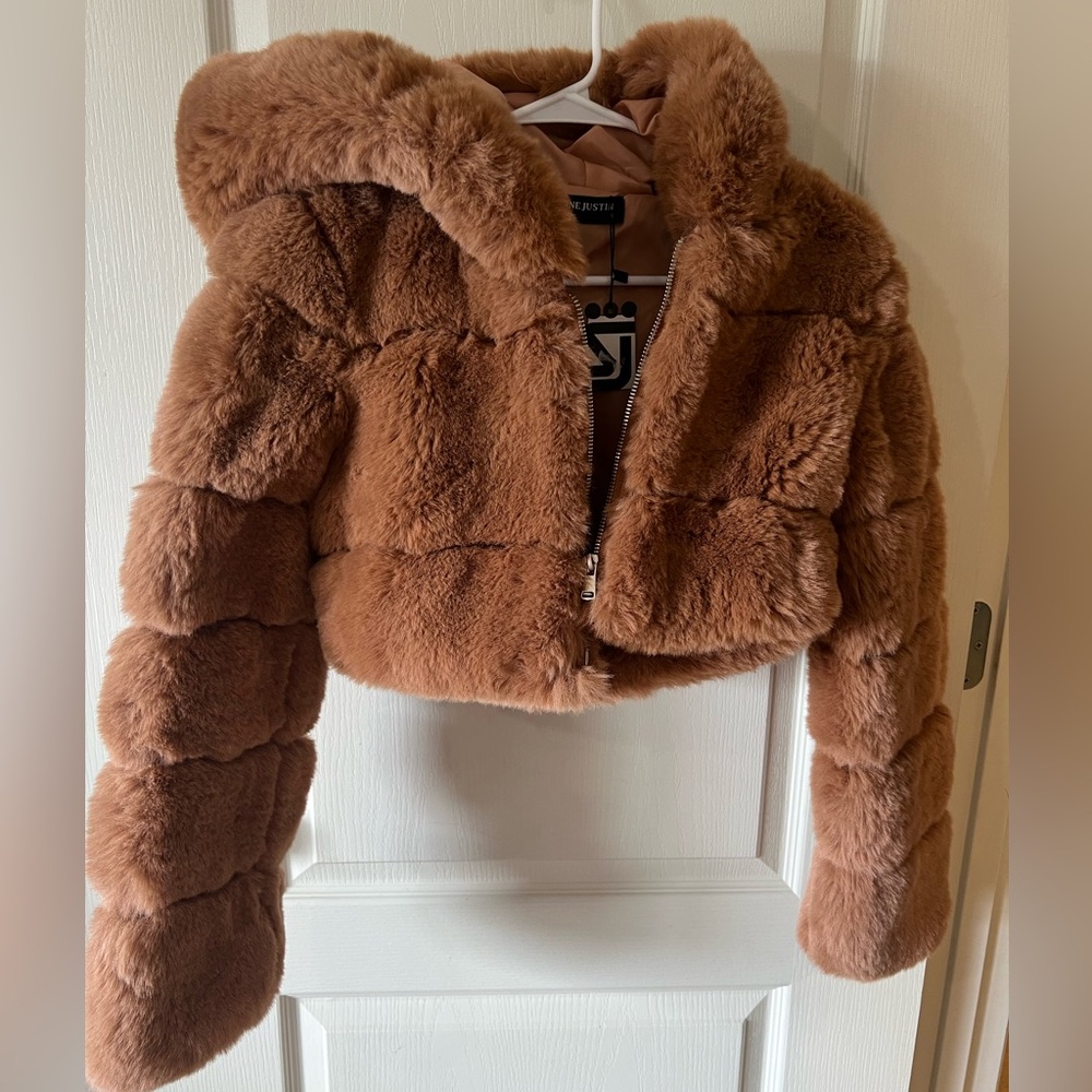 Shane Justin Cropped Fur Jacket
